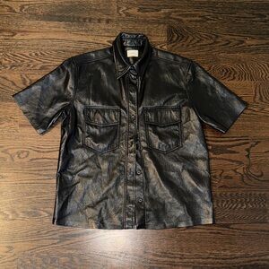 Wilfred Caroline Vegan Leather Button Down Shirt